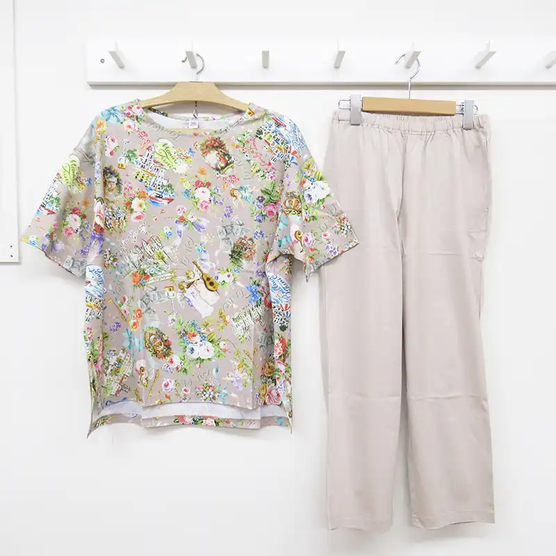 TUNIC　80双天竺・マリンラブ　５分袖TP/Bベージュ